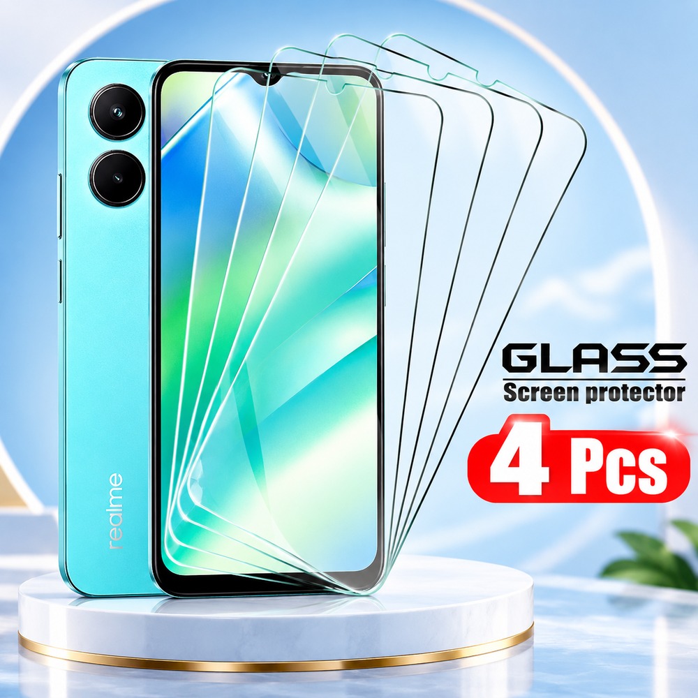 Realme C67 - 4 buah pelindung layar kaca tempered